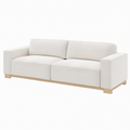 Canapé 2 places 200 x 90 x 85 cm en tissu beige avec pieds en bois style contemporain