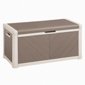 Coffre de rangement extérieur 120 x 55 x 60 cm en résine gris taupe avec couvercle